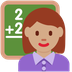 How Woman Teacher: Medium Skin Tone emoji looks on Twitter.