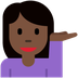 How Woman Tipping Hand: Dark Skin Tone emoji looks on Twitter.