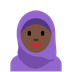 How Woman with Headscarf: Dark Skin Tone emoji looks on Twitter.