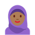 How Woman with Headscarf: Medium-Dark Skin Tone emoji looks on Twitter.