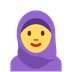 Cómo se ve el emoji Mujer con hiyab en Twitter.