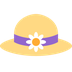 Cómo se ve el emoji Sombrero de mujer en Twitter.