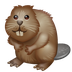 Bagaimana Beaver emoji terlihat di Whatsapp.