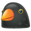 Bagaimana Black Bird emoji terlihat di Whatsapp.