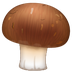 Bagaimana Brown Mushroom emoji terlihat di Whatsapp.