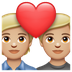 Bagaimana Couple with Heart: Medium-Light Skin Tone emoji terlihat di Whatsapp.