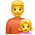 Hvordan Familie: mann, jente emoji ser ut på Whatsapp.