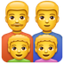 Hvordan Familie: mann, mann, gutt, gutt emoji ser ut på Whatsapp.