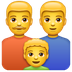 Como o emoji do Família: homem, homem e menino é exibido no Whatsapp.