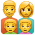 Hvordan Familie: mann, kvinne, gutt, gutt emoji ser ut på Whatsapp.