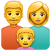 Bagaimana Family: Man, Woman, Boy emoji terlihat di Whatsapp.