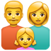 Hvordan Familie: mann, kvinne, jente emoji ser ut på Whatsapp.