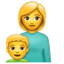 Como o emoji do Família: mulher e menino é exibido no Whatsapp.