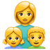 Hvordan Familie: kvinne, jente, gutt emoji ser ut på Whatsapp.