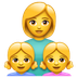 Bagaimana Family: Woman, Girl, Girl emoji terlihat di Whatsapp.