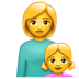 Hvordan Familie: kvinne, jente emoji ser ut på Whatsapp.