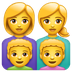 Como o emoji do Família: mulher, mulher, menino e menino é exibido no Whatsapp.