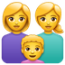 Hvordan Familie: kvinne, kvinne, gutt emoji ser ut på Whatsapp.