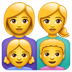 Hvordan Familie: kvinne, kvinne, jente, gutt emoji ser ut på Whatsapp.