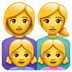 Como o emoji do Família: mulher, mulher, menina e menina é exibido no Whatsapp.