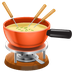 Bagaimana Fondue emoji terlihat di Whatsapp.