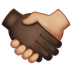 Bagaimana Handshake: Dark Skin Tone, Medium-Light Skin Tone emoji terlihat di Whatsapp.