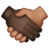 Bagaimana Handshake: Dark Skin Tone, Medium Skin Tone emoji terlihat di Whatsapp.