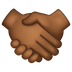 Bagaimana Handshake: Medium-Dark Skin Tone emoji terlihat di Whatsapp.