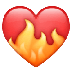 Bagaimana Heart on Fire emoji terlihat di Whatsapp.