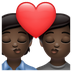 How Kiss: Dark Skin Tone emoji looks on Whatsapp.