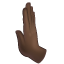 Bagaimana Leftwards Pushing Hand: Dark Skin Tone emoji terlihat di Whatsapp.