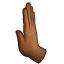 Bagaimana Leftwards Pushing Hand: Medium-Dark Skin Tone emoji terlihat di Whatsapp.