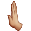 Jak wygląda emoji Dłoń pchająca w lewo: karnacja średnio jasna w Whatsapp.