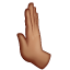 Bagaimana Leftwards Pushing Hand: Medium Skin Tone emoji terlihat di Whatsapp.