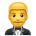 Bagaimana Man in Tuxedo emoji terlihat di Whatsapp.