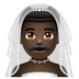 How Man with Veil: Dark Skin Tone emoji looks on Whatsapp.