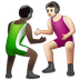 Jak wygląda emoji Mężczyźni uprawiający zapasy: karnacja ciemna i karnacja jasna w Whatsapp.