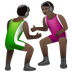 Jak wygląda emoji Mężczyźni uprawiający zapasy: karnacja ciemna w Whatsapp.