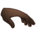 Whatsapp에서손바닥을 아래로 향한 손: 검은색 피부그림 이모티콘이 어떻게 보이는지.