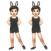 Jak wygląda emoji Osoby z uszami królika na przyjęciu: karnacja jasna w Whatsapp.