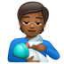 Como o emoji do Pessoa alimentando bebê: pele morena escura é exibido no Whatsapp.