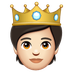 Bagaimana Person with Crown: Light Skin Tone emoji terlihat di Whatsapp.