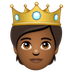 How Person with Crown: Medium-Dark Skin Tone emoji looks on Whatsapp.