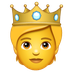 Bagaimana Person with Crown emoji terlihat di Whatsapp.