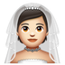 Bagaimana Person with Veil: Light Skin Tone emoji terlihat di Whatsapp.