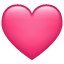 Bagaimana Pink Heart emoji terlihat di Whatsapp.