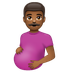 How Pregnant Man: Medium-Dark Skin Tone emoji looks on Whatsapp.