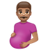 How Pregnant Man: Medium Skin Tone emoji looks on Whatsapp.