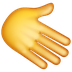 Bagaimana Rightwards Hand emoji terlihat di Whatsapp.