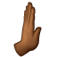 Jak wygląda emoji Dłoń pchająca w prawo: karnacja średnio ciemna w Whatsapp.